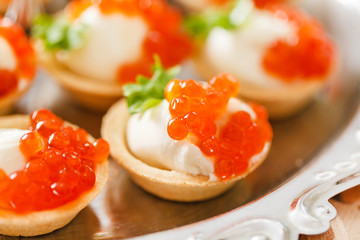 canape with caviar