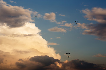 unidentified skydivers, parachutist