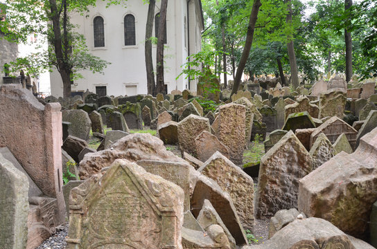 Graves in the old cemetery In Prague
