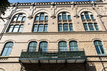 Facade of an old apartment building in Gothenborg in Sweden, Scandinavia, Europe