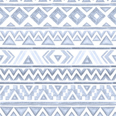 Seamless ethnic tribal pattern. Drawing with pencils.