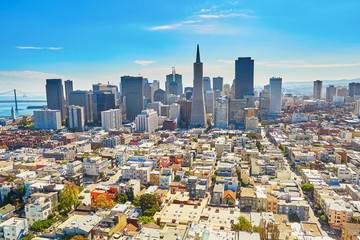 Scenic view of downtown in San Francisco - obrazy, fototapety, plakaty
