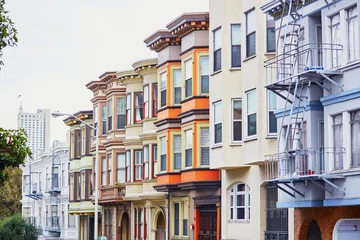 Fotobehang Colorful buildings in San Francisco © Ekaterina Pokrovsky