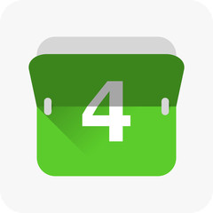Calendar icon vector. Simple calendar with date 4.