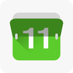 Calendar icon vector. Simple calendar with date 11.