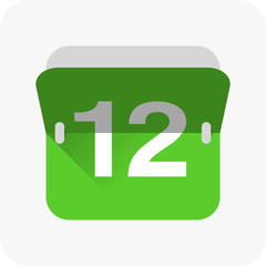 Calendar icon vector. Simple calendar with date 12.