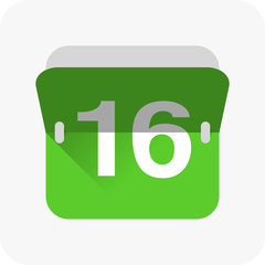 Calendar icon vector. Simple calendar with date 16.