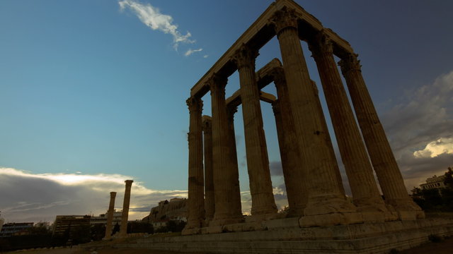 4K Greece motion control timelapse Ancient Temple of Zeus