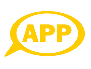speech bubble with app message