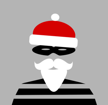 Santa Bank Robber Wearing Mask