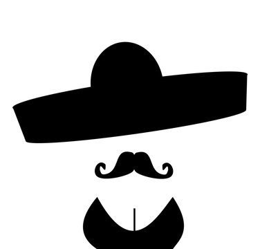 person with mustache and cleavage wearing sombrero