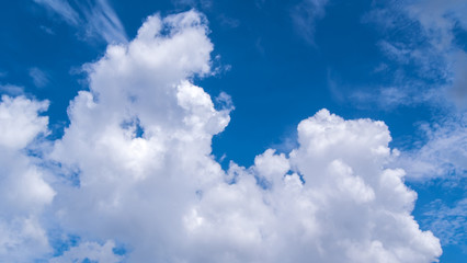 Clouds in cloudscape with blue sky