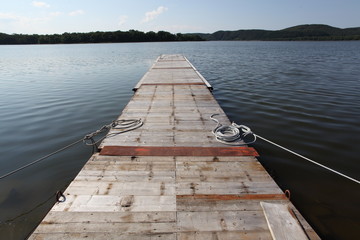 Obraz premium 網走湖の桟橋