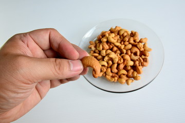Cashews in hand