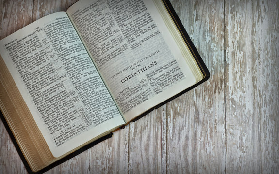 Bible Opened to the Book of Corinthians