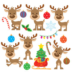 Obraz premium Reindeer vector illustration 