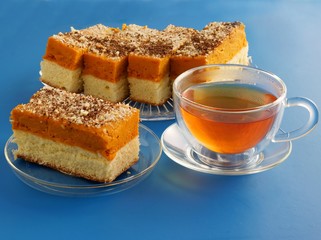biscuit cake with pumpkin jan as tasty dessert