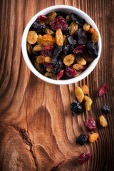 Mix of different dried fruits