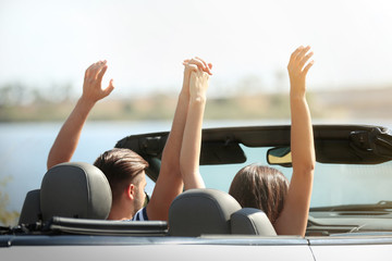 Couple in the car outside