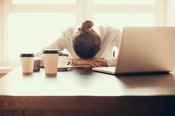Stressed businesswoman in the office