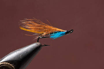 Blue and orange fishing fly - 95905893