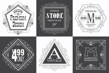 Obraz premium Monogram logo template with flourishes calligraphic elegant orna