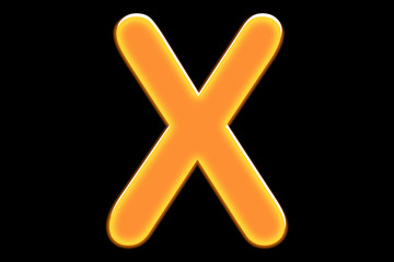 Fototapeta premium FONT or LETTER and colour design of ALPHABET in joyful bright orange colour tone