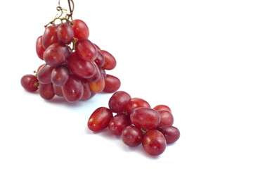 red grapes on white background
