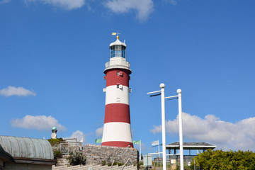 Smeatons Tower lighthouse on Plymouth Hoe in Plymouth, Devon, England