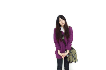 Fototapeta premium Asian girl in casual wear