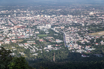 View of Chiang Mai from Wat Phrathat Doi Suthep  Temple