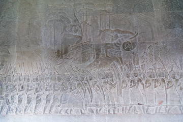 Bas-reliefs in Bakan Gallery of Angkor Wat  complex