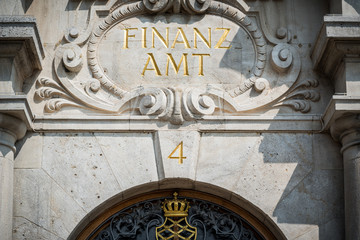 Finanzamt in golden letters