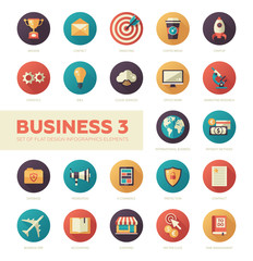 Set of modern flat design business infographics icons