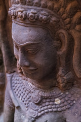 Fototapeta na wymiar Bas-reliefs in Leper King terrace, part of Angkor Thom city