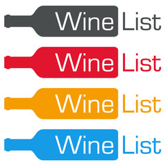 Icono plano WINE LIST en varios colores #2