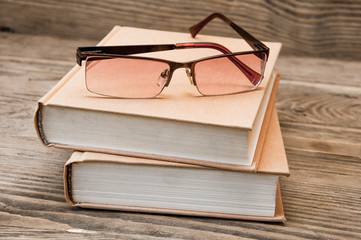 Two books and glasses