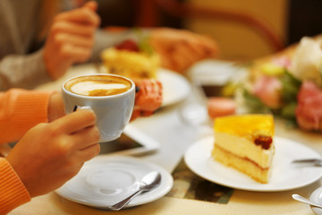 Women eating in cafe