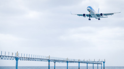 Nahaufnahme Airbus A321 im Landeanflug