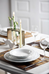 Beautiful table setting with natural eco materials