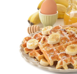 Waffles with banana