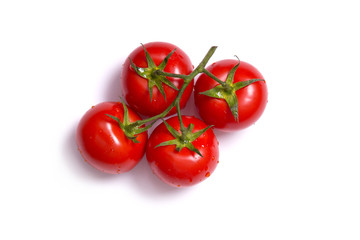 Top view on bunch of fresh tomatoes