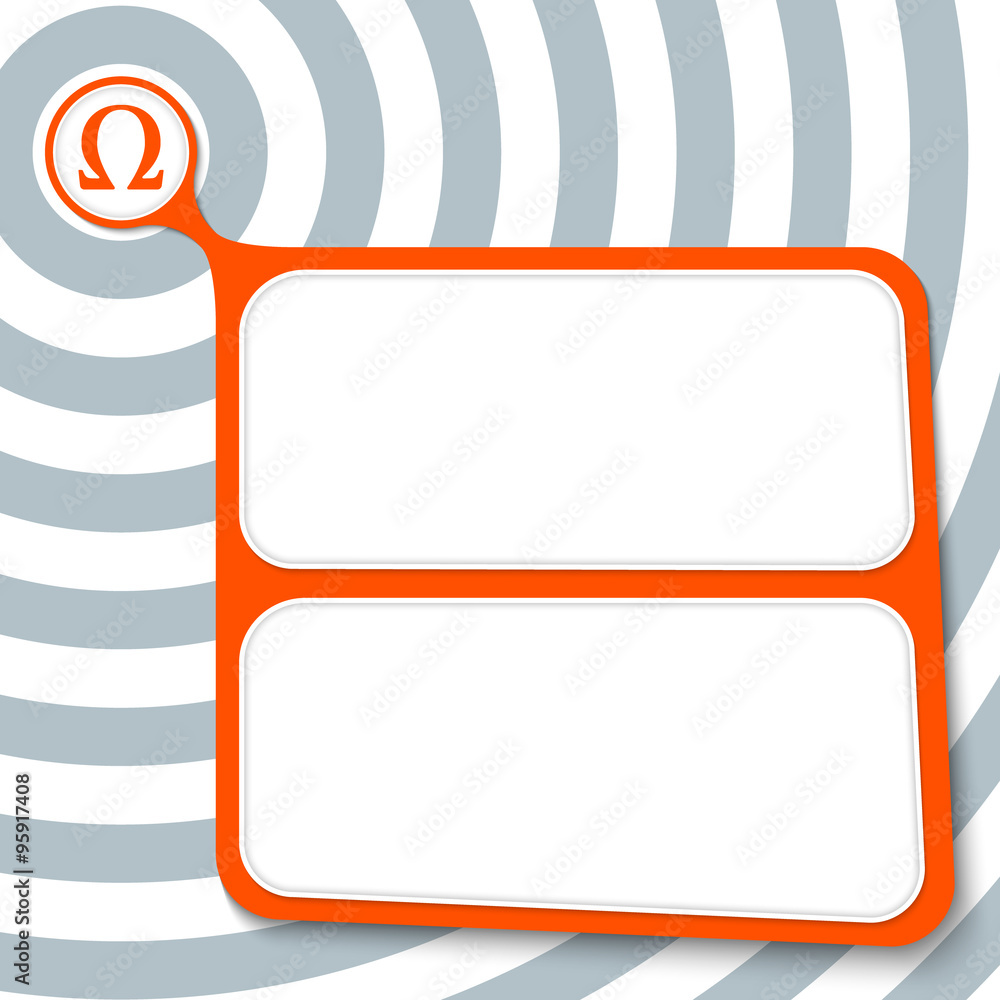 Poster abstract red box for your text and omega symbol
