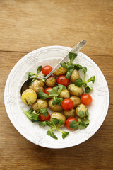 Baby potatoes, tomatoes and corn salad