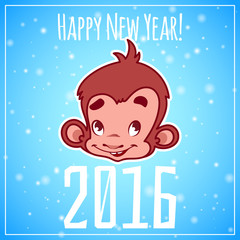 Card with monkey face.