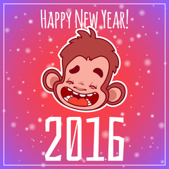 Card with monkey face.