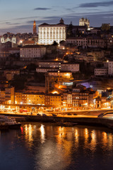 Fototapeta na wymiar Porto Cityscape at Night in Portugal