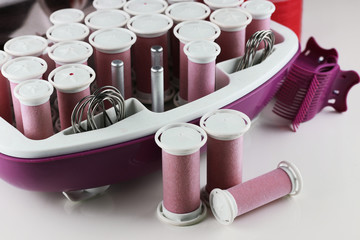 set of hot curlers