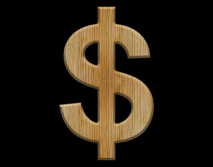 CLASSIC FONT or LETTER and colour design of ALPHABET dollar  in wood texture natural style