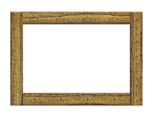 Wood frame isolated on white